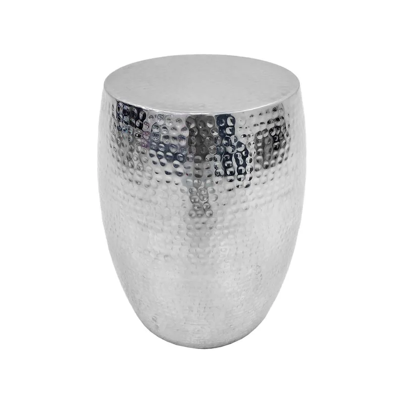 F-CS170-SI Lavie side table round in silvered brass finish 