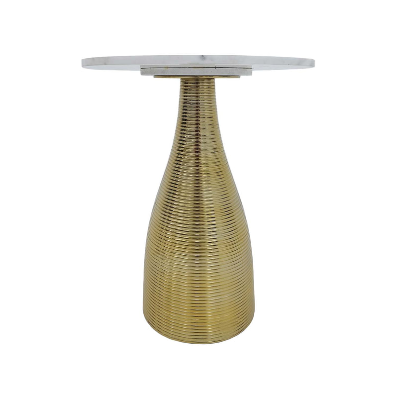 F-CS172-GW Bermuda side table with white marble top and gold base