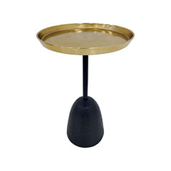 F-CS177-BG Adaline coffee table in gold with black base 