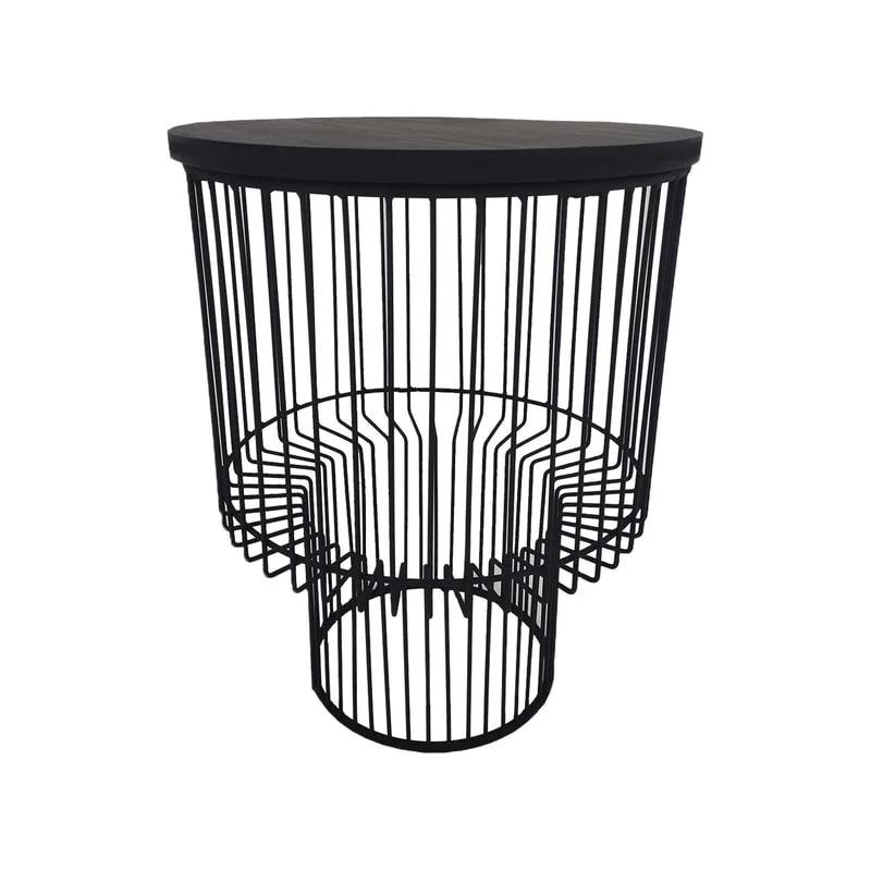 F-CS178-BL Ruby side table with black wire frame and top 