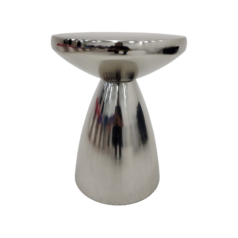 F-CS185-SI Lorin side table in brushed silver