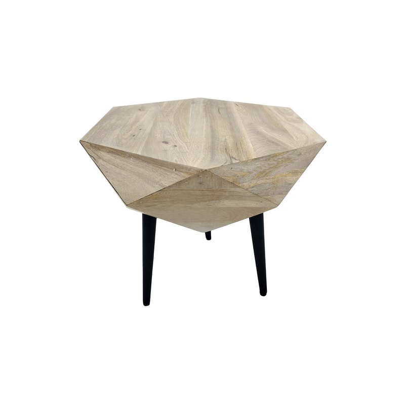 F-CS196-NW Anton side table with natural wooden top and black legs