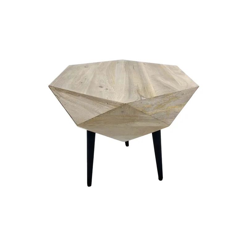 F-CS196-NW Anton side table with natural wooden top and black legs