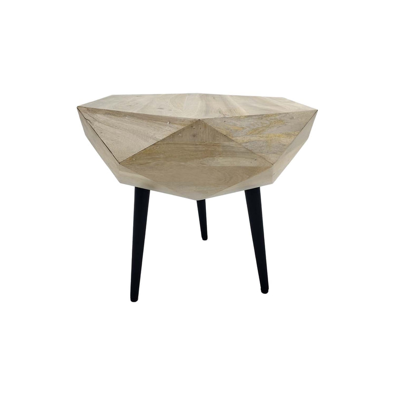 F-CS196-NW Anton side table with natural wooden top and black legs