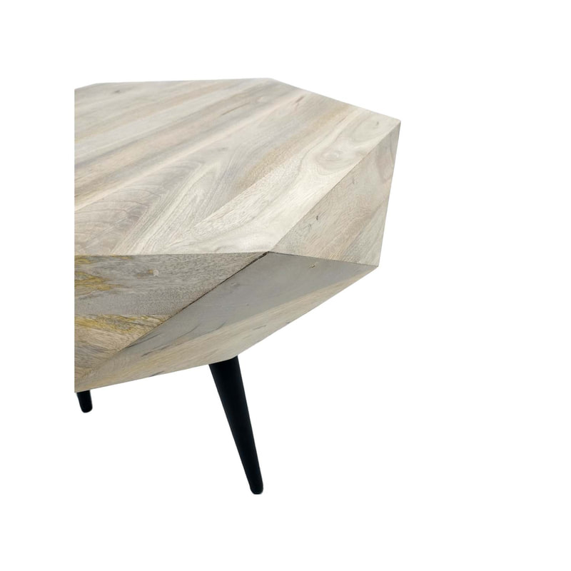 F-CS196-NW Anton side table with natural wooden top and black legs
