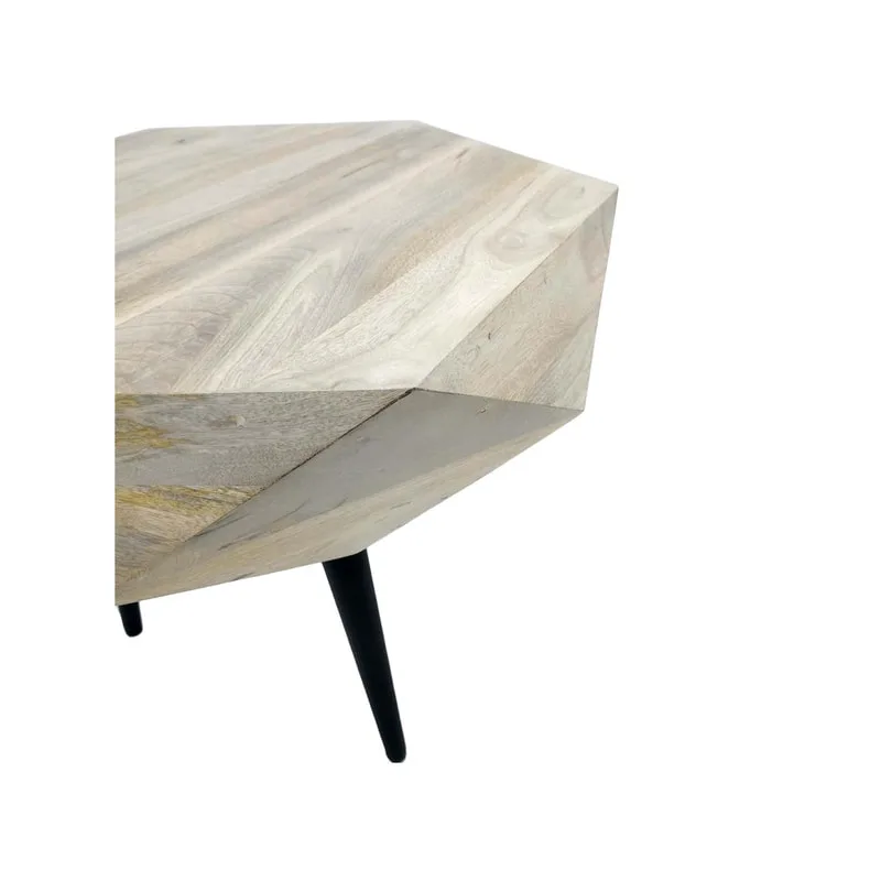 F-CS196-NW Anton side table with natural wooden top and black legs