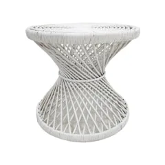 Peacock Side Table - White  F-CS204-WH