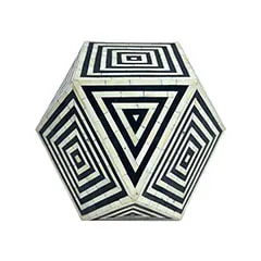 Illusion Side Table - Black + White F-CS221-BW