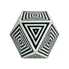 Illusion Side Table - Black + White F-CS221-BW