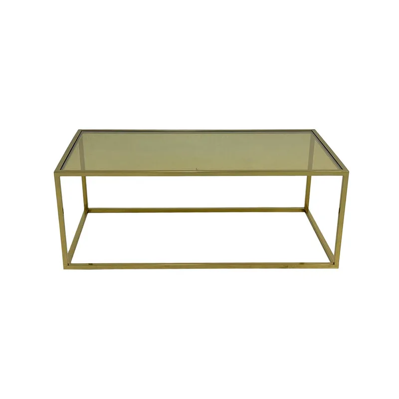 F-CT106-CG Enzo coffee table with champagne gold mirrored glass top and champagne gold plated frame