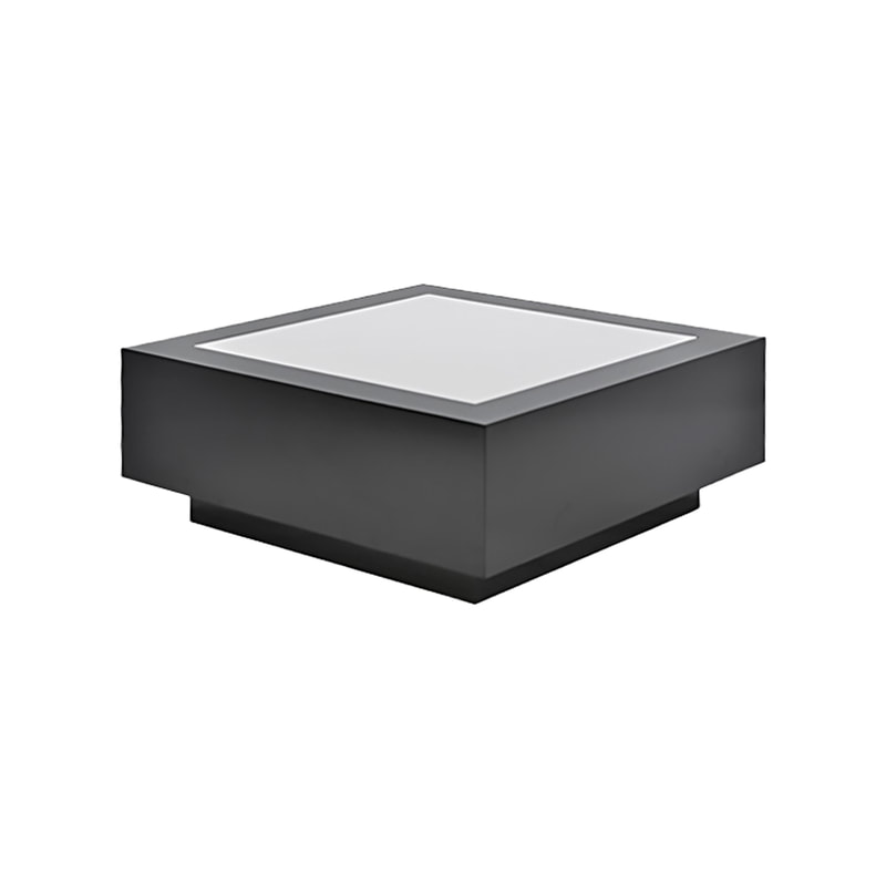 F-CT112-BL Barcelona square coffee table in black with an acrylic top
