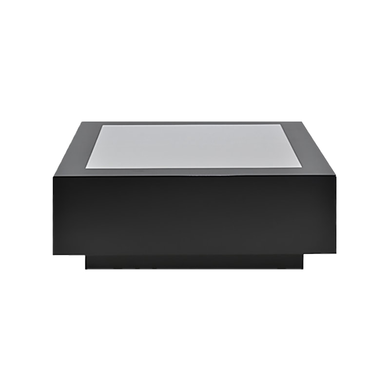 F-CT112-BL Barcelona square coffee table in black with an acrylic top