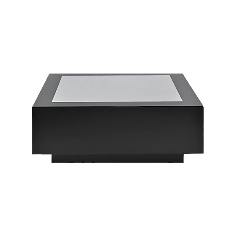 F-CT112-BL Barcelona square coffee table in black with an acrylic top