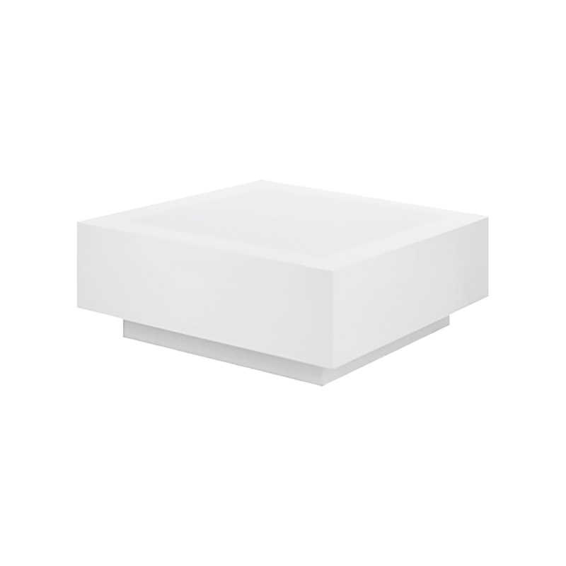 F-CT112-WH Barcelona square coffee table in white with an acrylic top