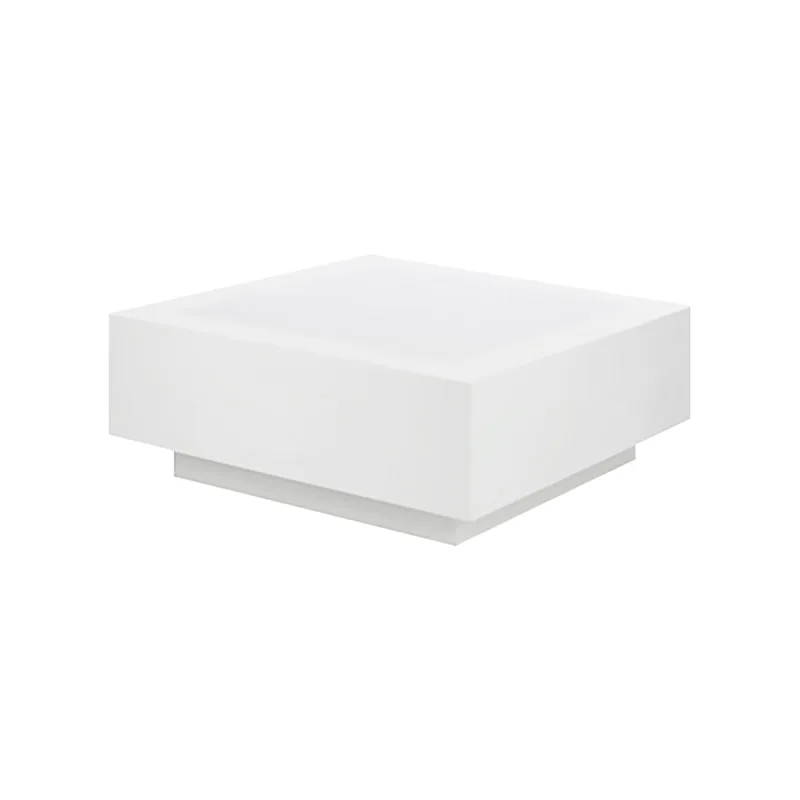 F-CT112-WH Barcelona square coffee table in white with an acrylic top