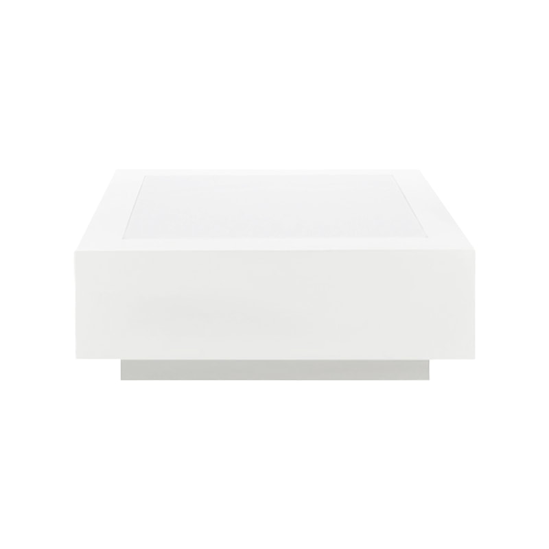 F-CT112-WH Barcelona square coffee table in white with an acrylic top