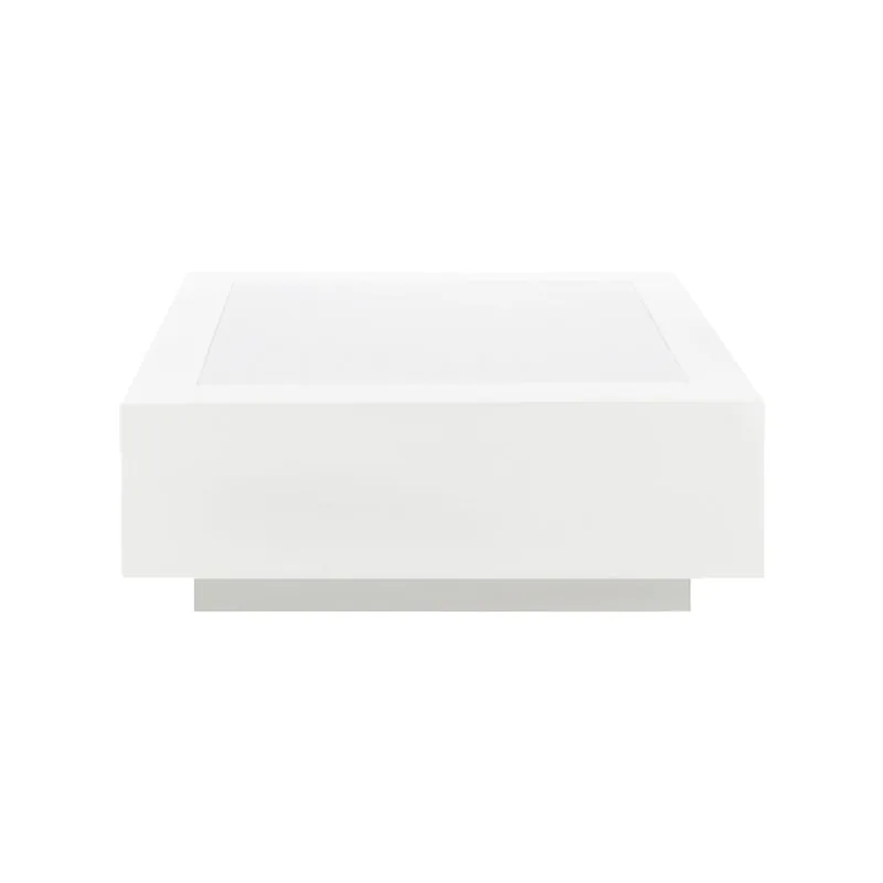F-CT112-WH Barcelona square coffee table in white with an acrylic top