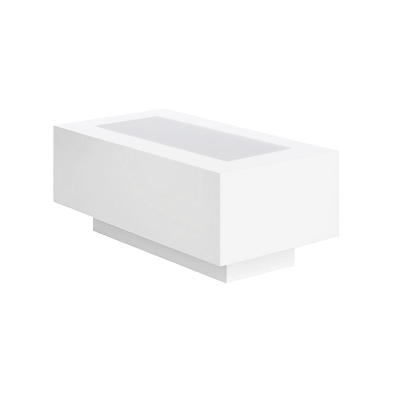 F-CT113-WH Barcelona rectangular coffee table in white with an acrylic top