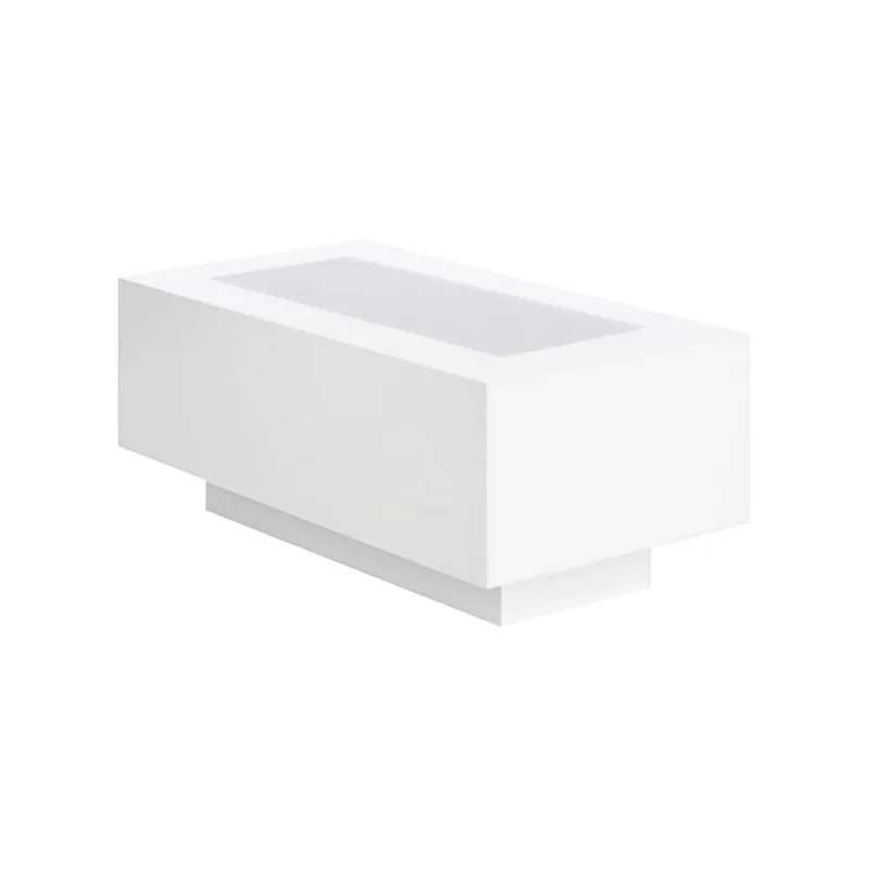 F-CT113-WH Barcelona rectangular coffee table in white with an acrylic top