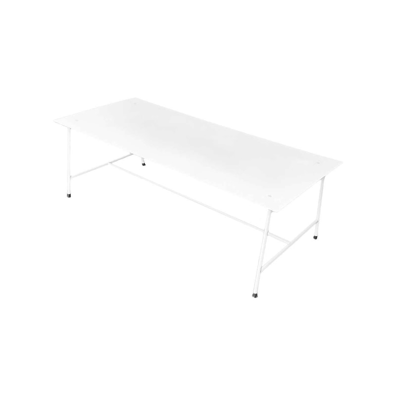 F-CT118-WH Fusion coffee table with white metal frame