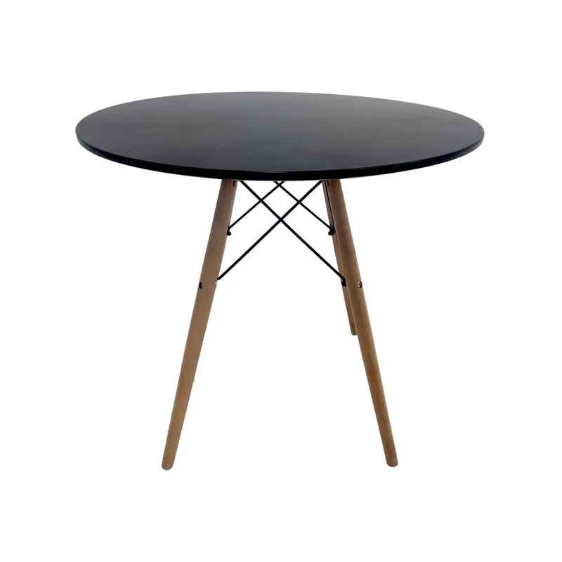 F-CT130-BL Eames coffee table in black with wooden legs