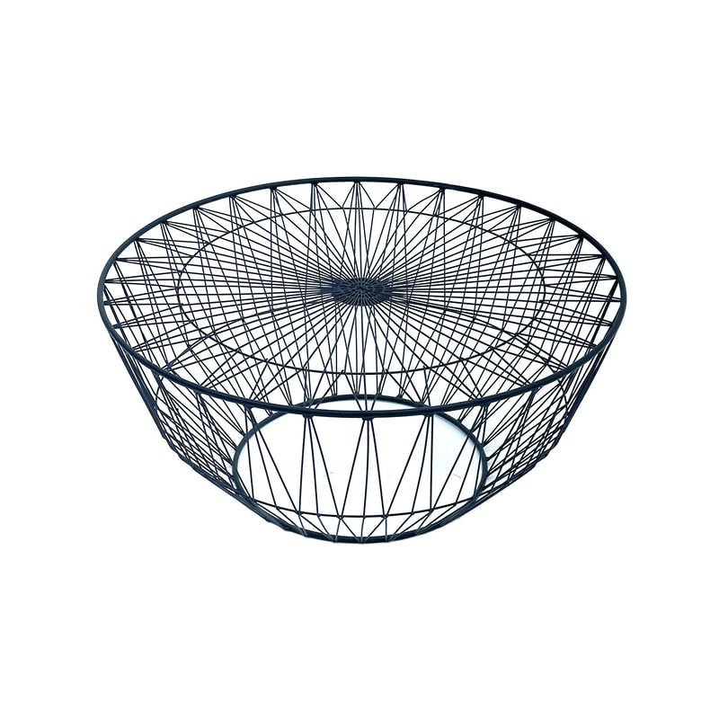 F-CT145-BL Armada coffee table with black wire frame and glass top