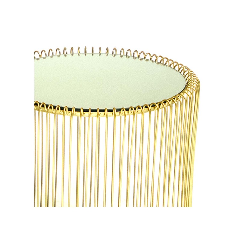 F-CT150-GD Aurelia coffee table with gold wire frame and glass top