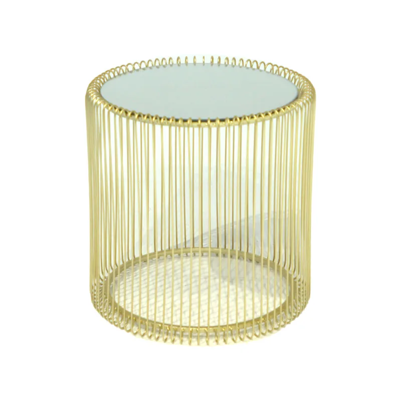F-CT150-GD Aurelia coffee table with gold wire frame and glass top