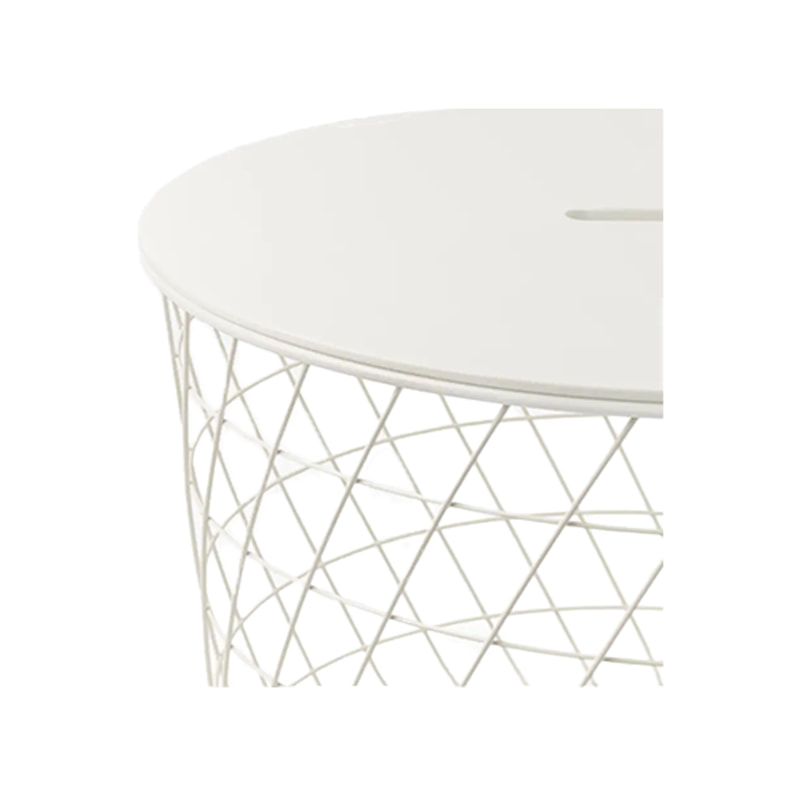 F-CT153-WH Francis coffee table with white wire frame