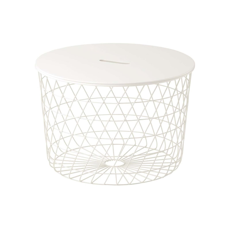 F-CT153-WH Francis coffee table with white wire frame