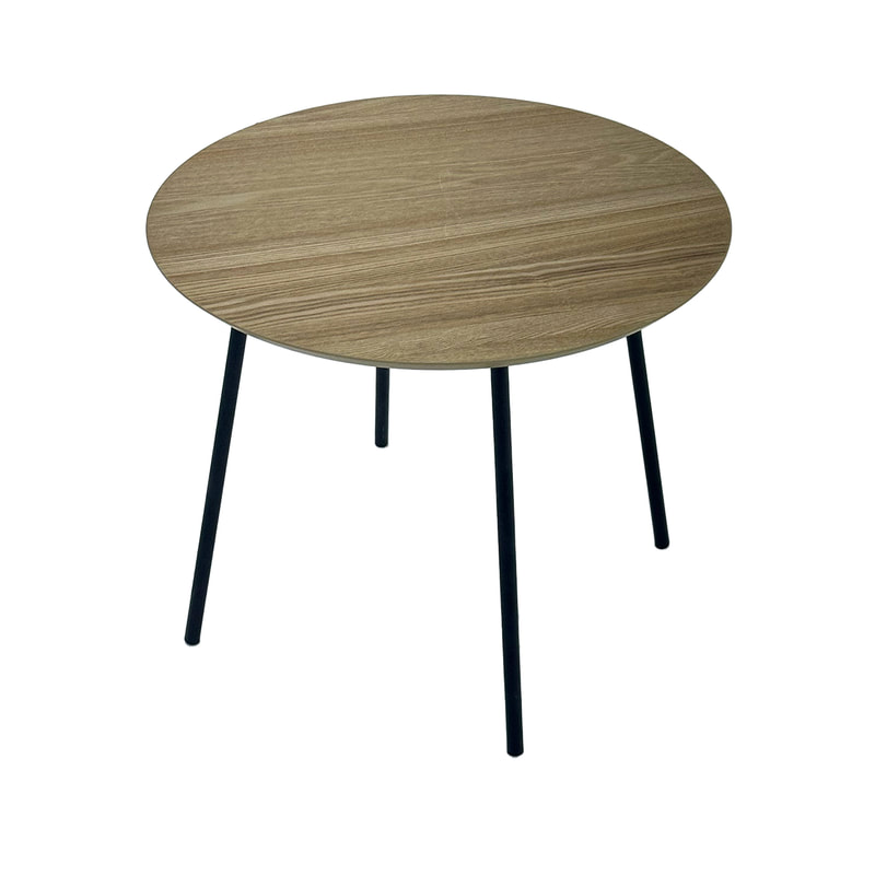 F-CT154-LW Urban coffee table in light wood with black metal legs