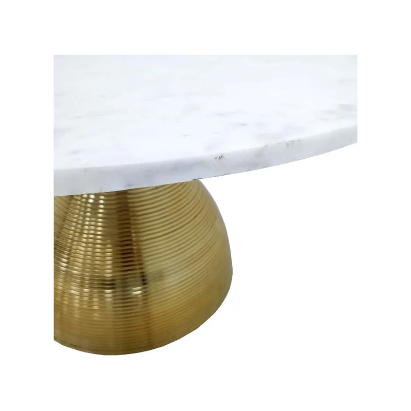 F-CT172-GW Bermuda coffee table with white marble top and gold base