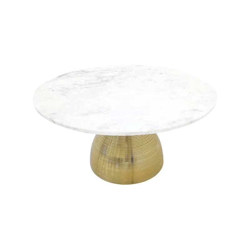 F-CT172-GW Bermuda coffee table with white marble top and gold base