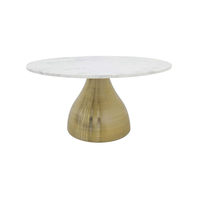 F-CT172-GW Bermuda coffee table with white marble top and gold base