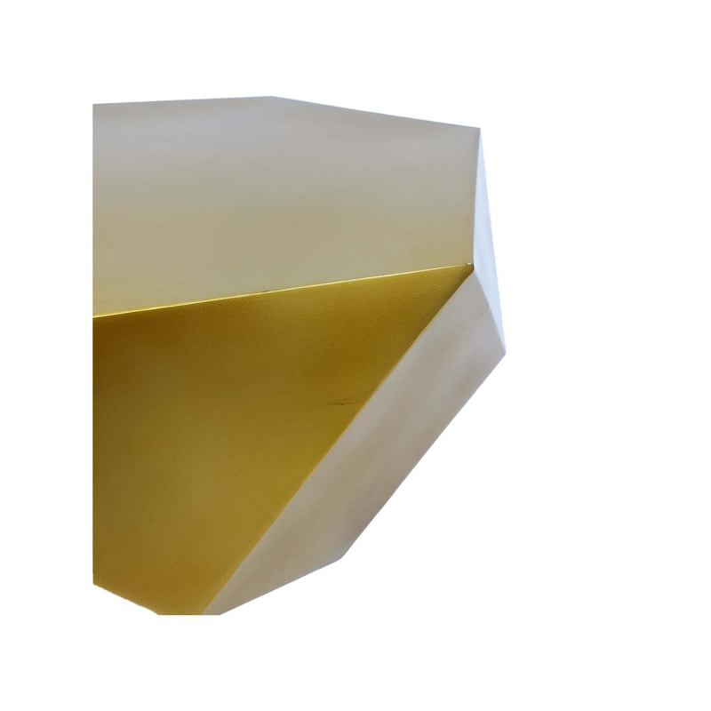 F-CT173-CG Maison geometric metal coffee table in champagne gold