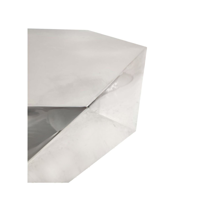 F-CT173-SI Maison geometric metal coffee table in silver