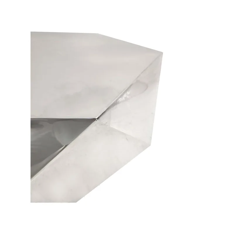 F-CT173-SI Maison geometric metal coffee table in silver