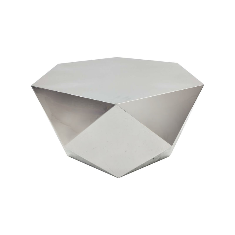 F-CT173-SI Maison geometric metal coffee table in silver