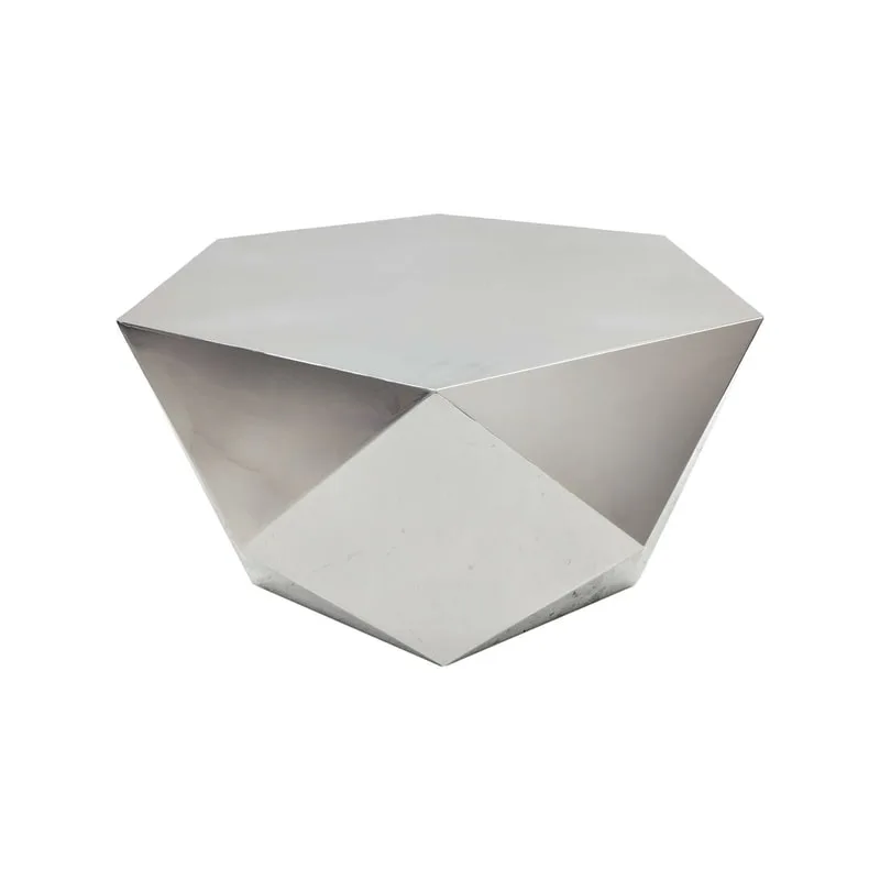 F-CT173-SI Maison geometric metal coffee table in silver