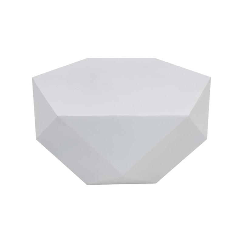 F-CT173-WH Maison geometric metal coffee table in white