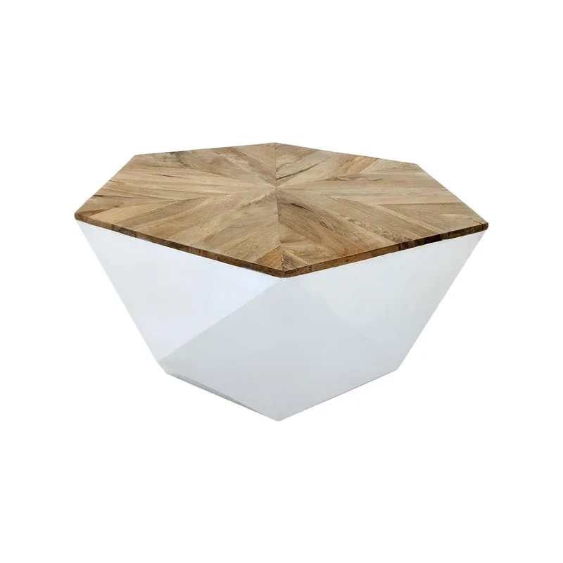 F-CT173-WW Maison coffee table in natural + white wood finish 