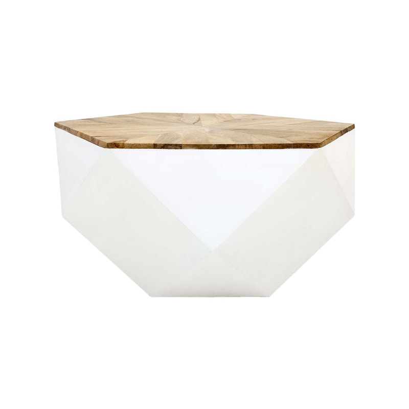 F-CT173-WW Maison coffee table in natural + white wood finish 