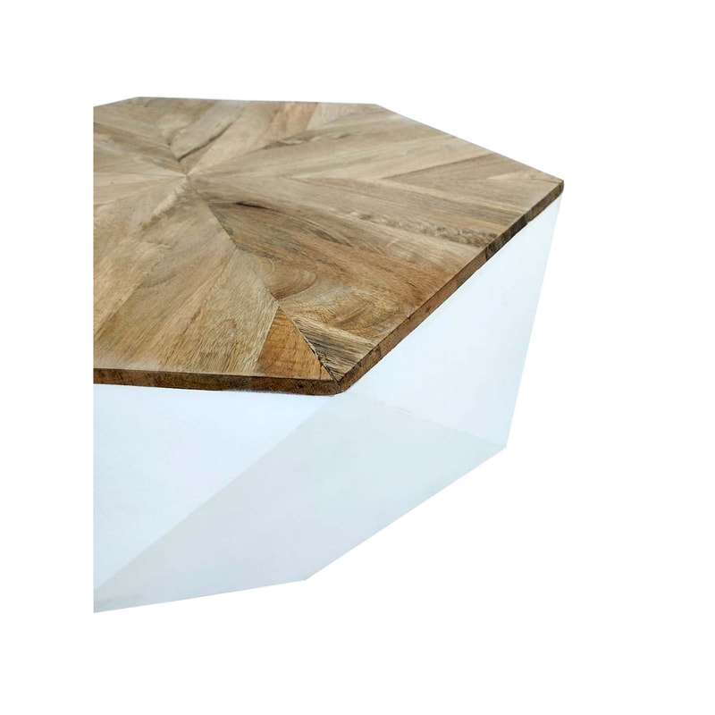 F-CT173-WW Maison coffee table in natural + white wood finish 