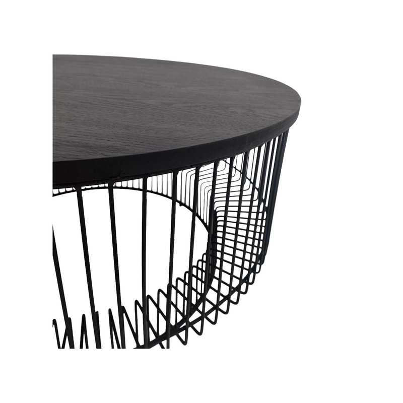F-CT178-BL Ruby coffee table with black wire frame and top 