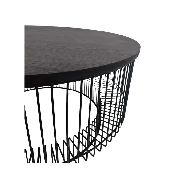 F-CT178-BL Ruby coffee table with black wire frame and top 