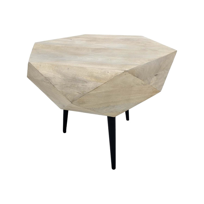 F-CT196-NW Anton Coffee table with natural wooden top and black legs