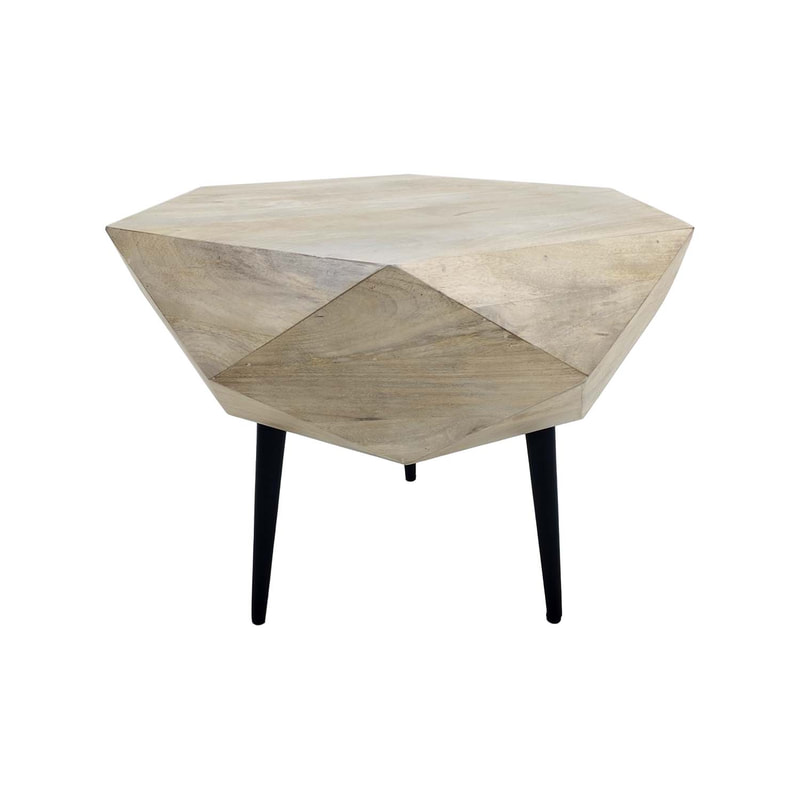 F-CT196-NW Anton Coffee table with natural wooden top and black legs