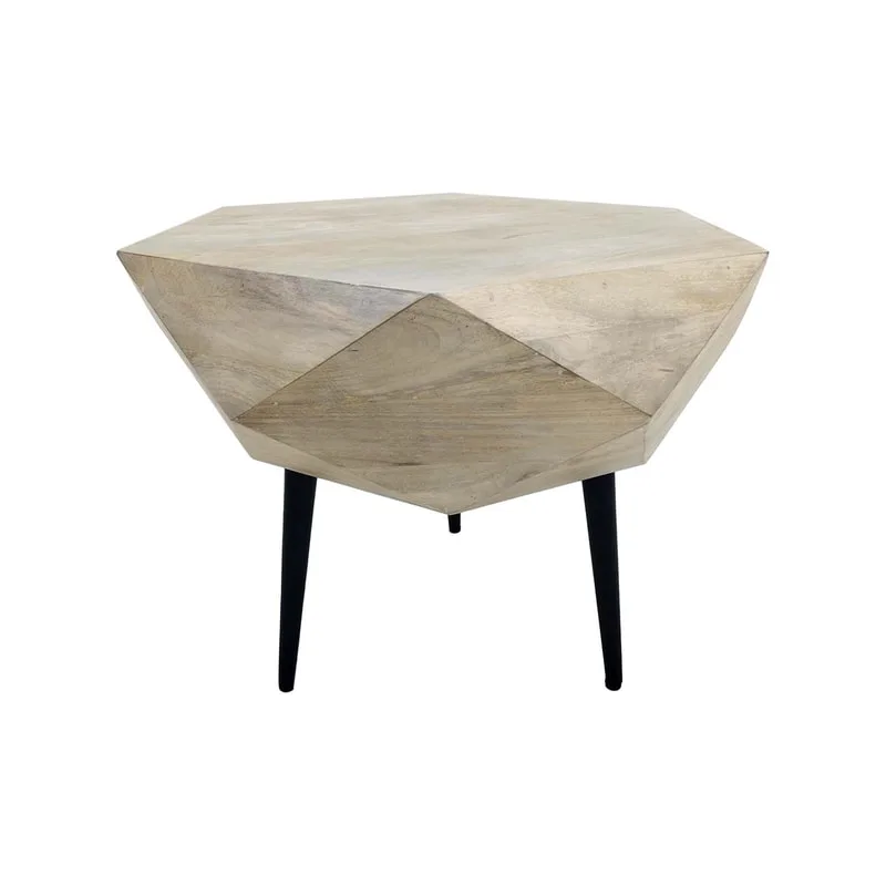 F-CT196-NW Anton Coffee table with natural wooden top and black legs