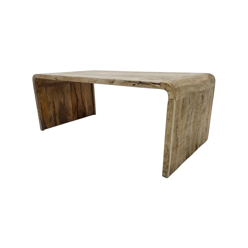 F-CT198-NW Ralph Coffee Table in natural wood saw finish 
