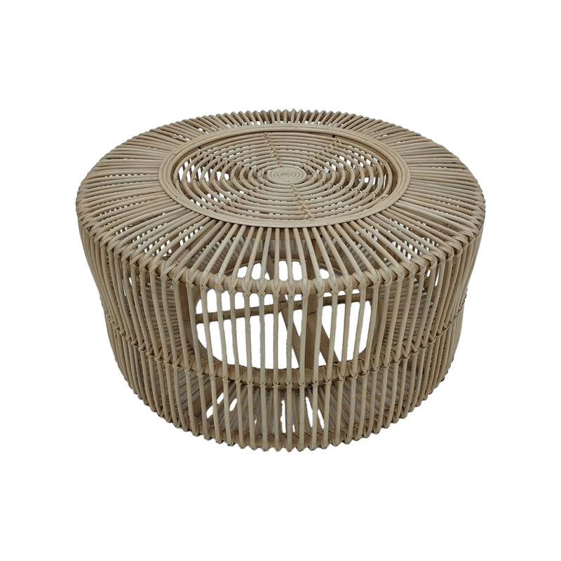 F-CT201-NT - Baja coffee table with natural cane frame